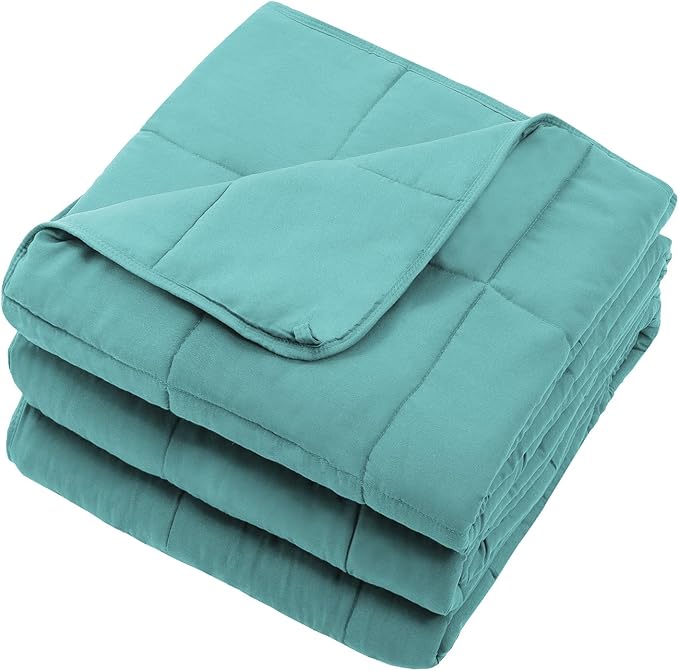 Teal Weighted Blanket for Adults 20lbs, 48"x72", Twin Full Size Cooling Heavy Throw Blanket for 180-220lbs, Microfiber Soft Thick Big Blankets Weighted Comforter Breathable Gift for Sleeping
