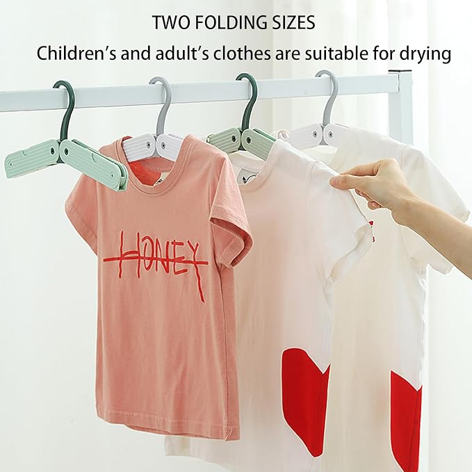 Foldable Travel Hangers, ABS Plastic, Expandable 10-15 Inch, Heavy Duty Clothes Hangers with Space Saving Design for Business Trips (White 3PCS)