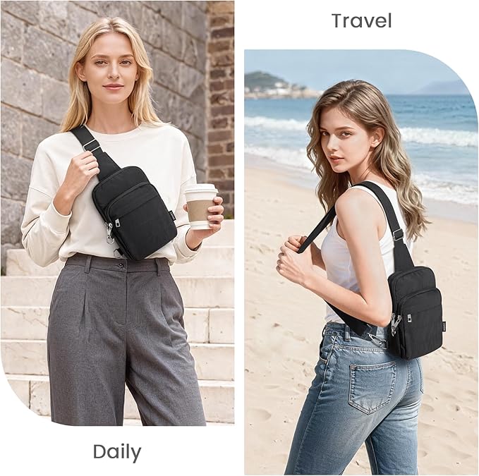 G4Free Small Sling Bag for Women, Anti Theft RFID Blocking Mini Crossbody Purse for Travel, Black