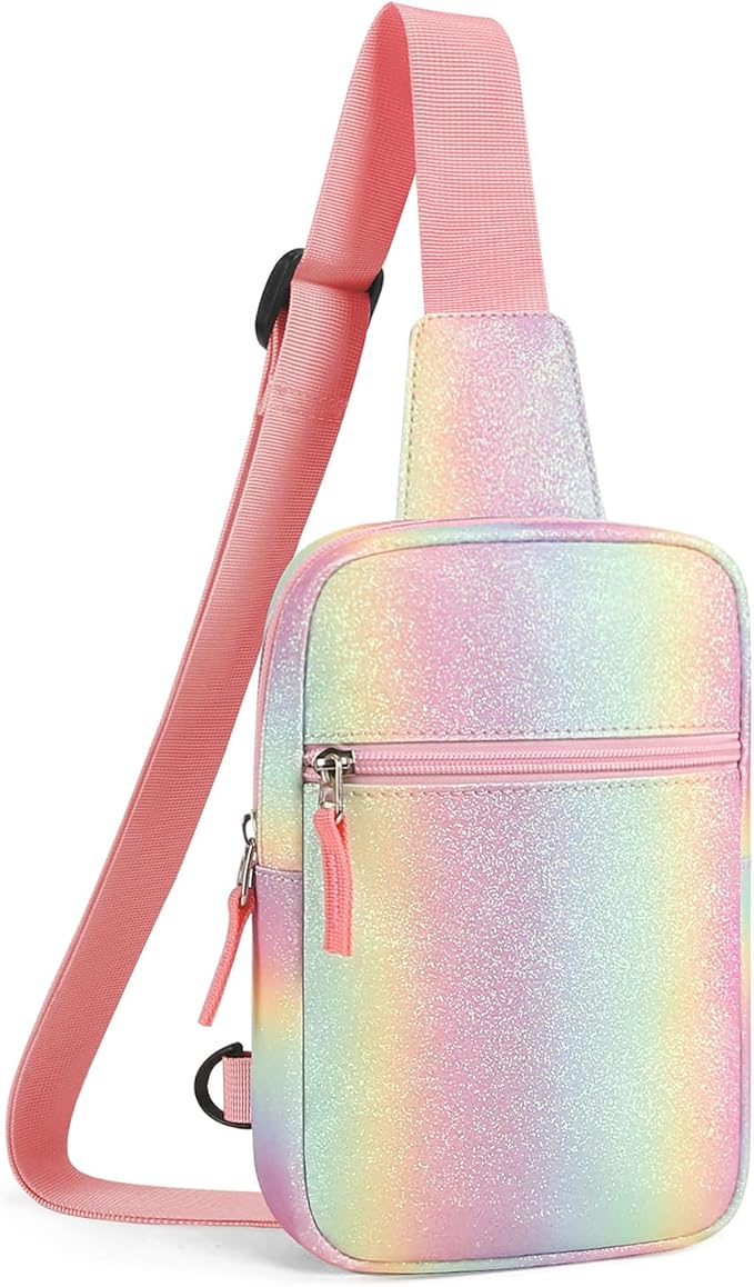 Birthday Gifts for 8 9 10 11 12 Year Old Teens Girls Kids, Fanny Pack Crossbody Bag Sling Belt Bags Purse, Dorm Travel Essentials for Girls Fashion, Preppy Tween Teen Girl Gift Trendy Stuff