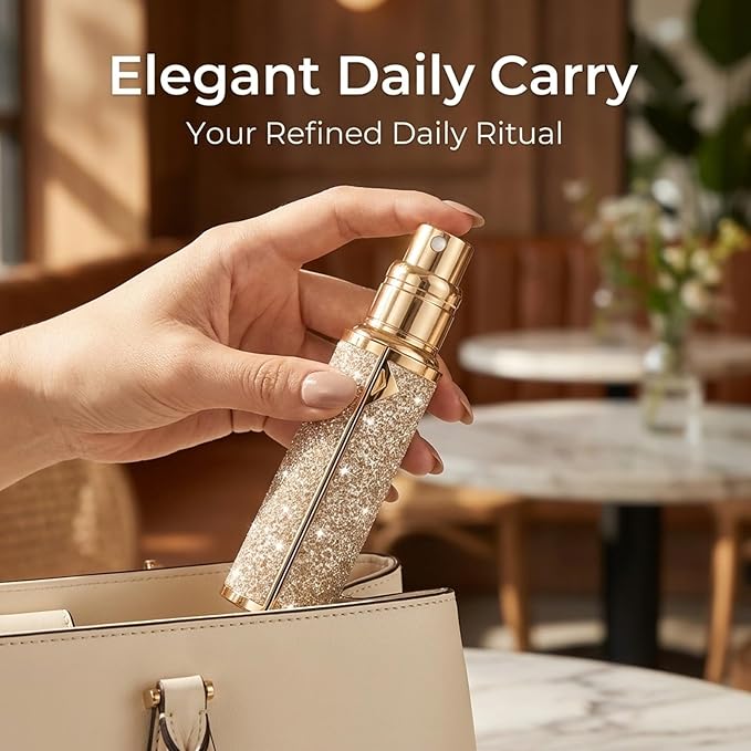 Travel Perfume Bottle Refillable,5ml Atomizer Travel Size,Valentine's Day Gift Portable Empty Spray Bottle Dispense Filling Atomizer,Leak-Proof TSA Perfume Travel Bottle