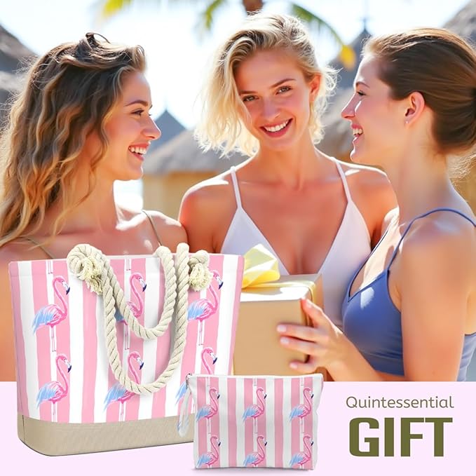 BELLOWDEER Beach Bags for Women, Wet Bag Cosmetic Bag for Beach Toiletries, Summer Travel Essentials, Gifts for Women