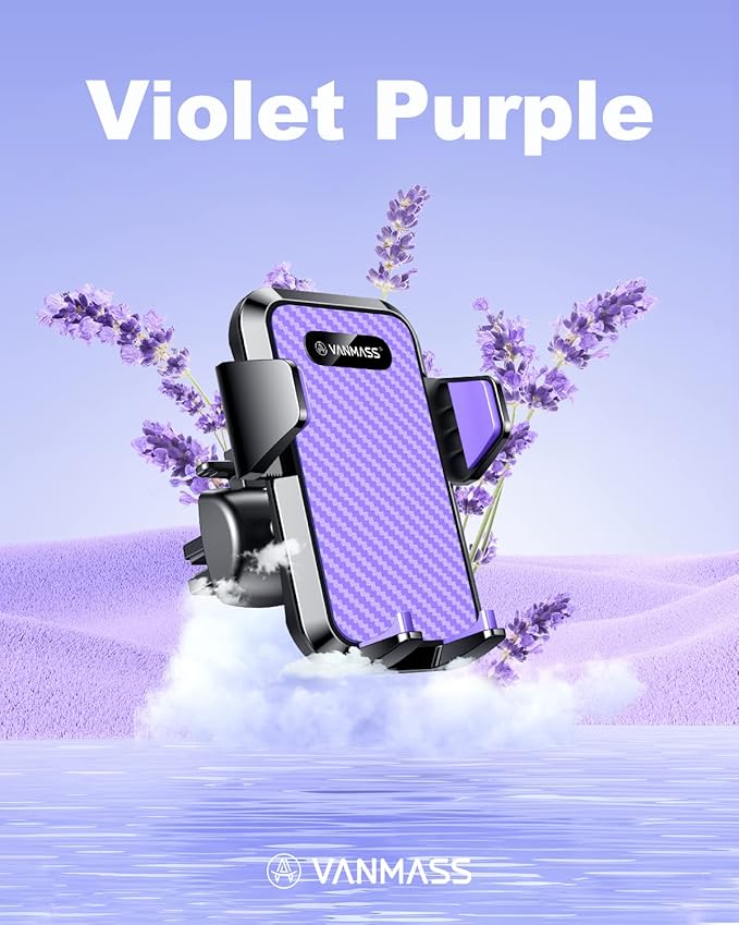 VANMASSใ85+LBS Strongest Suction & Military-Grade Ultimate Car Phone MountใPatent & Safety Certsใ Cell Holder Truck for Dash Windshield Vent for iPhone 17 Pro Max Automobile Accessory Kits,Purple