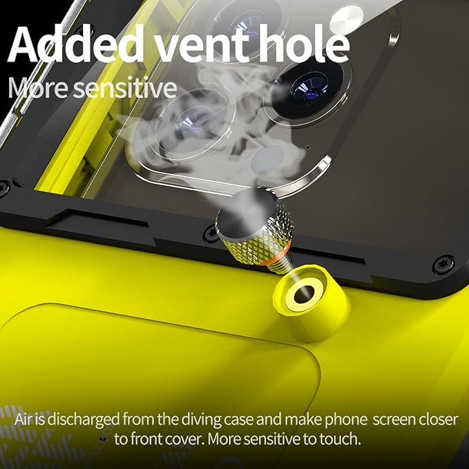2026 Underwater Snorkeling Diving Phone Case for Phone 17/16/15/14/13/12Pro Max/Galaxy S26/S25/S24/S23.(50ft/15m) Professional Scuba Dive Waterproof Case Underwater Photo Video(Yellow)