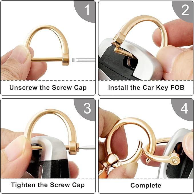 OHKYOOT Leather Car Keychain,Carabiner Clip Key Fob Keychain for Home Car Keys Women Men
