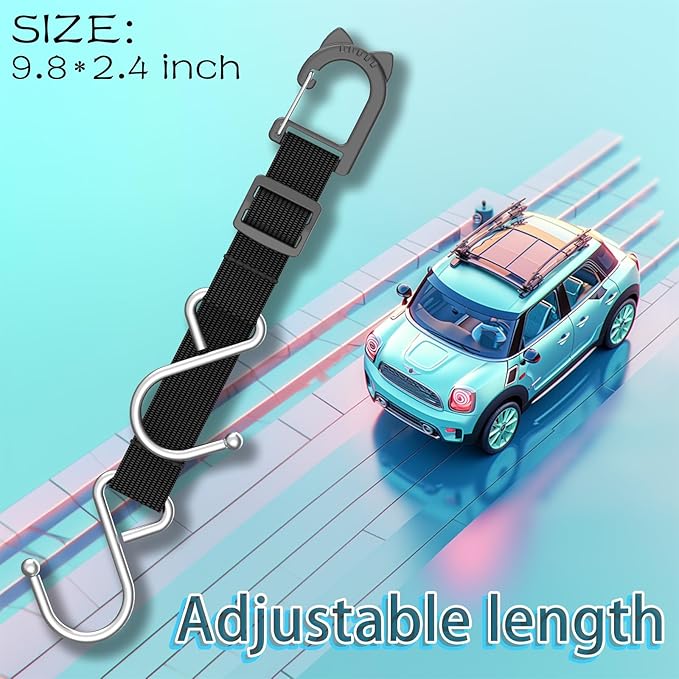 Car Seat Headrest Hooks, 2 Packs | S-Shaped Heavy-Duty Metal Hooks, Headrest Hooks, Safe and Anti Robbery