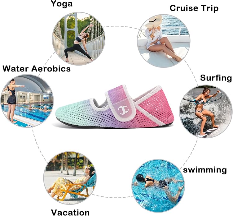 Water Shoes for Women Men Barefoot Beach Swim Aqua Socks Summer Wide Slides Sandals Quick Dry Pool River Sea Sock Shoes