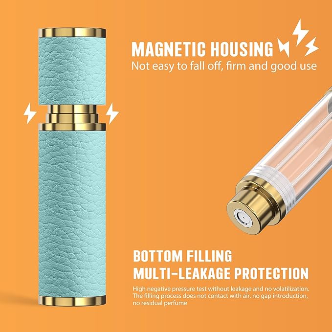 Travel Perfume Bottle Refillable, 5ml Perfume Atomizer, Portable Size Cologne Sprayer, Mini Empty Fragrance Spray Bottle (Blue)
