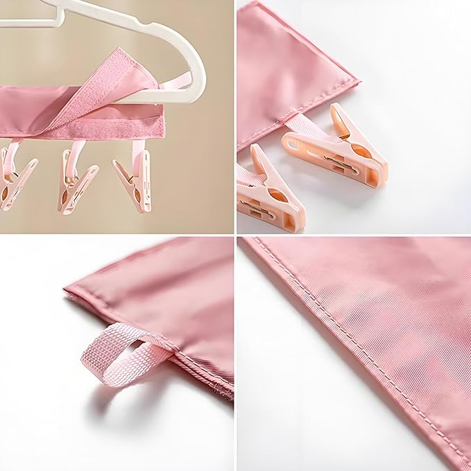 3 Pack Travel Hangers Portable Foldable Hangers with 6 Clips for Swimsuits Towel Socks Underwear Space Saving Drying Rack for Hotels Camping Vacation Lightweight Compact Travel Essentials