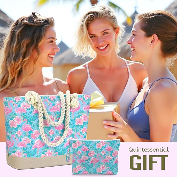 BELLOWDEER Beach Bags for Women, Wet Bag Cosmetic Bag for Beach Toiletries, Summer Travel Essentials, Gifts for Women