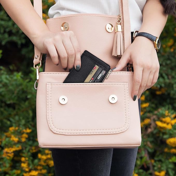 Sodsay Card Case Slim Front Pocket Wallet for Women Credit Card Holder with Keychain | Slim, Credit Card Holder, Front Pocket, with Keychain | Slim