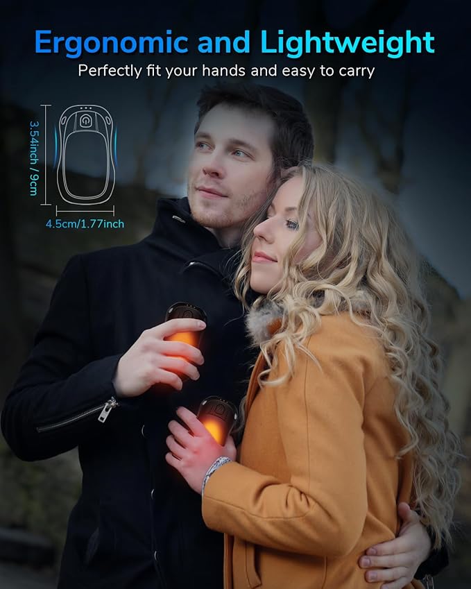 Hand Warmers Rechargeable 2 Pack, MKG Electric Hand Warmer, 24Hrs Long Lasting Reusable HandWarmers with 3 Levels Quick Heat, Portable Pocket Heater for Camping, Hunting, Golf, Women Wen Winter Gift