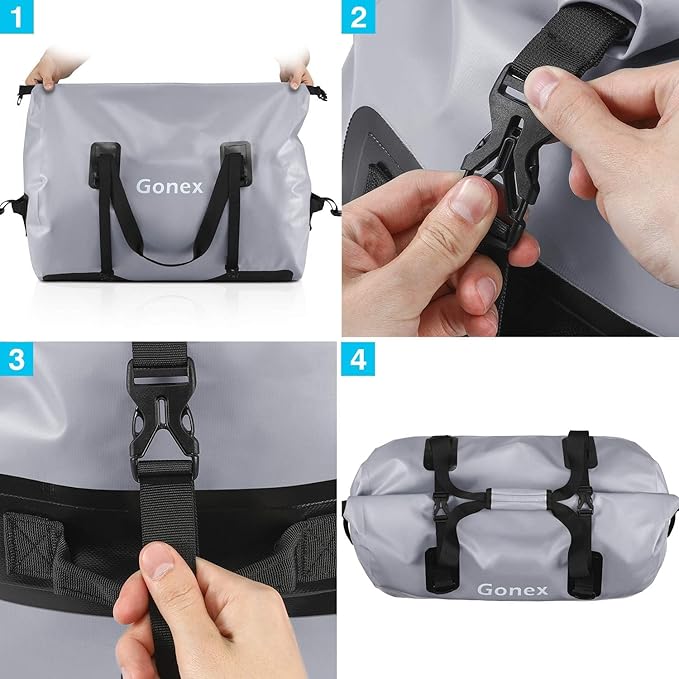 Gonex Extra Large Waterproof Duffle Travel Dry Duffel Bag Heavy Duty Bag with Durable Straps & Handles for Kayaking Paddleboarding Boating Rafting Fishing