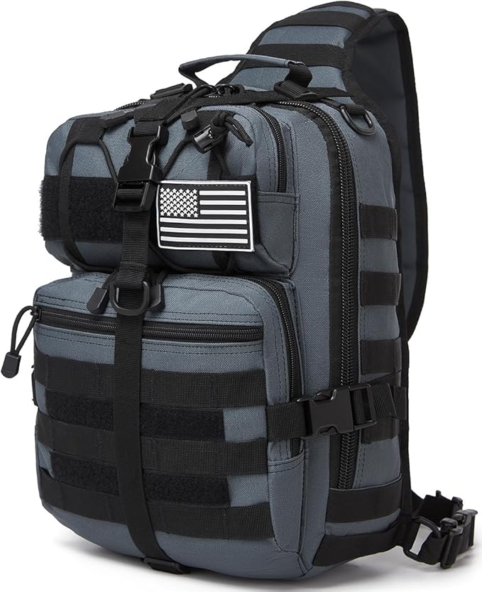 Tactical Sling Pack Big Crossbody Backpack Over Shoulder Bag Military for Men Hiking Outdoor Sport Gym