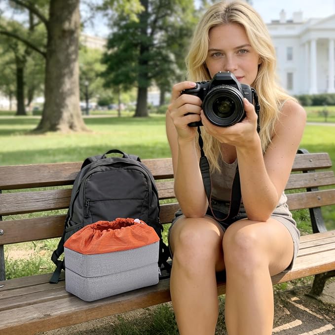 Koolertron Waterproof DSLR Camera Bag with Removable Insert, Adjustable Compartments, Fits in Camera Bags - Protective Case for DSLR/SLR Cameras & Accessories