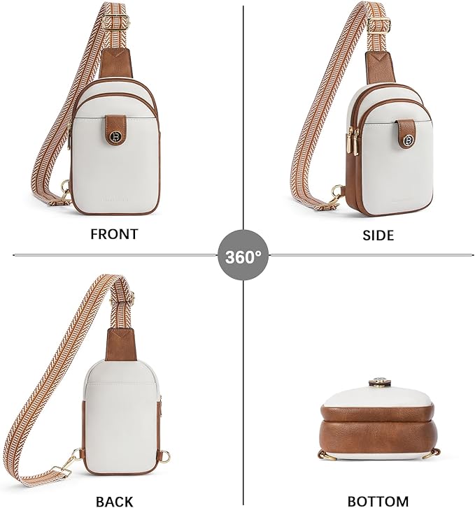BOSTANTEN Sling Bag Crossbody Bags for Women Trendy Crossbody Purse Leather Chest Bag