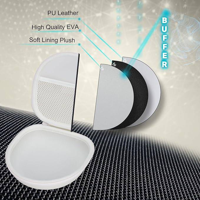 Headphone Case Compatible with JBL/Beats/BERIBES/Jlab/Picun/TOZO/KVIDIO/Soundcore Anker/Skullcandy Noise Cancelling Over-Ear Headphones, Pearl Cream