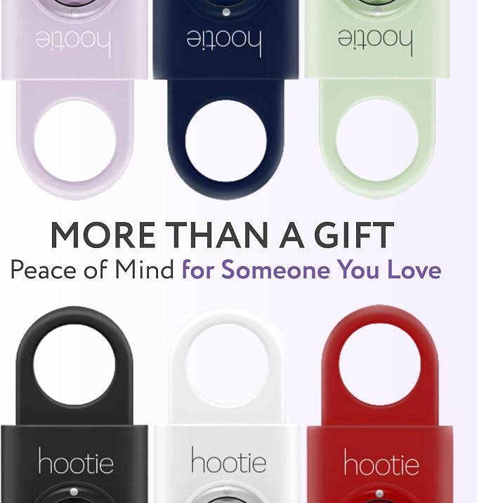 HOOTIE Personal Safety Alarm for Women, Men and Kids — 130dB Personal Alarm Keychain, Pull Pin Safety Alarm Keychain with Strobe Light, Self-Defense Alarm for Campus, Travel and Running — White
