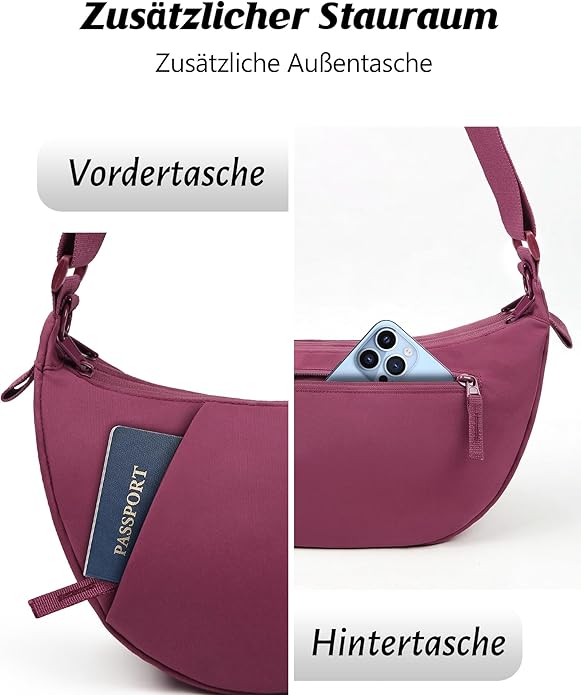 Crossbody Bag Lightweight Water Resistant Shoulder Bag Anti-Theft Handbag for Travel Daily Work Shopping