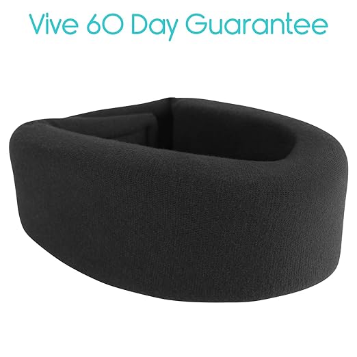 Vive Cervical Collar Neck Brace for Neck Pain and Support for Women & Men - Soft Foam Brace for Pain Relief - Comfortable Corrector Wrap for Posture, Sleeping, Radiculopathy, & Spine (Black, 4 inch)