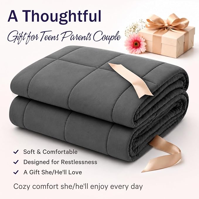 Weighted Blanket for Adults 25lbs, 78"x86", King Size Cooling Heavy Throw Blanket for 220-280lbs, Microfiber Soft Thick Big Blankets Weighted Comforter Breathable Gift for Sleeping, Grey