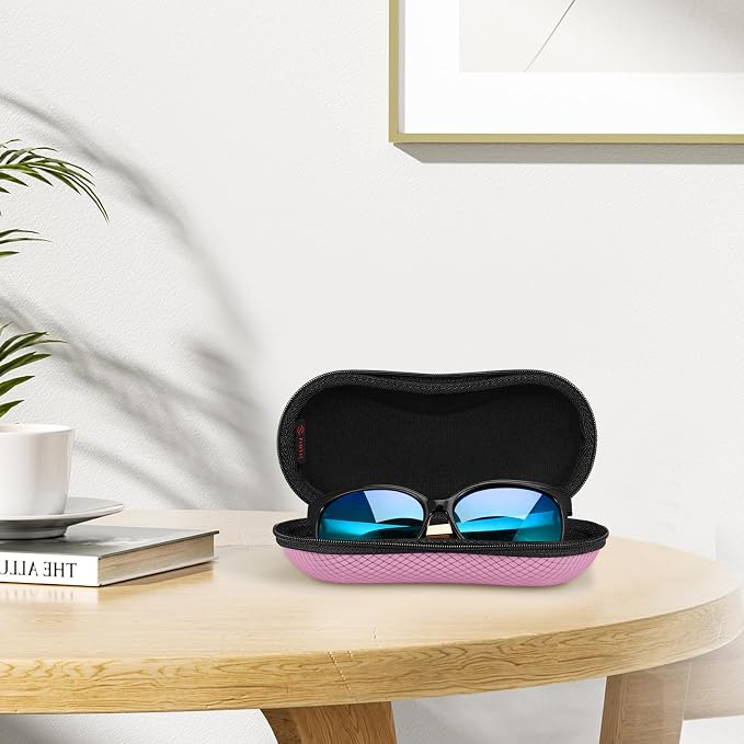 FINTIE Sunglasses Case, Hard EVA Shell Shockproof Sport Glasses Case with Metal Carabiner Travel Zipper Eyeglasses Holder