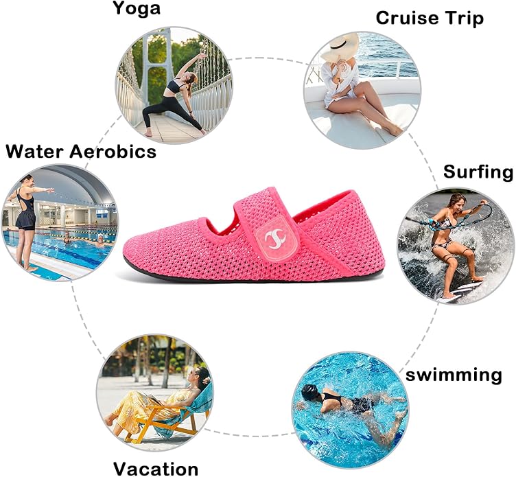 Water Shoes for Women Men Barefoot Beach Swim Aqua Socks Summer Wide Slides Sandals Quick Dry Pool River Sea Sock Shoes