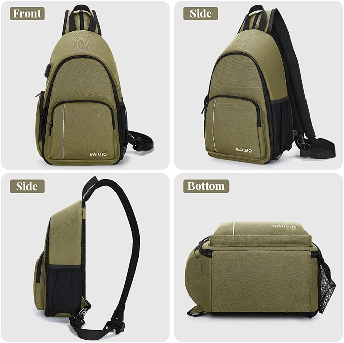 BAIGIO Camera Sling Bag Small Camera Backpack for Photographers,Water-resistant Camera Crossbody Bag Travel Caemra Backpack for DSLR SLR Mirrorless Camera