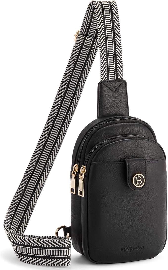 BOSTANTEN Sling Bag Crossbody Bags for Women Trendy Crossbody Purse Leather Chest Bag