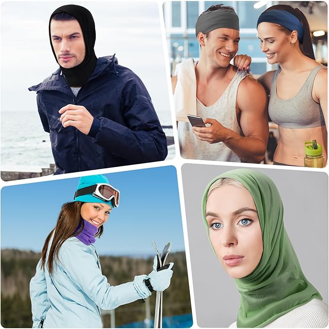Jiuguva 26 Pcs Neck Gaiter Men Face Mask Headband Boho Head Wrap Headwear Bulk Hiking Seamless Neck Scarf Skull Bandana Women