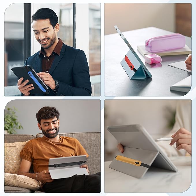 PATIKIL Stylus Holder for Tablet, Universal Pen Sleeve Retractable Stylus Pen Holder Elastic Pencil Pocket Case Protective Pouch for Tablet Case Notebook, Orange