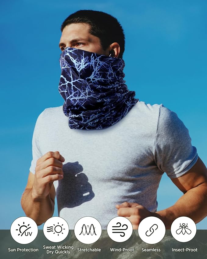 Cuffbow 12 Pack Neck Gaiters Face Mask Balaclava for Men Women Cooling Neck Gaiter Summer UV Protection Scarf