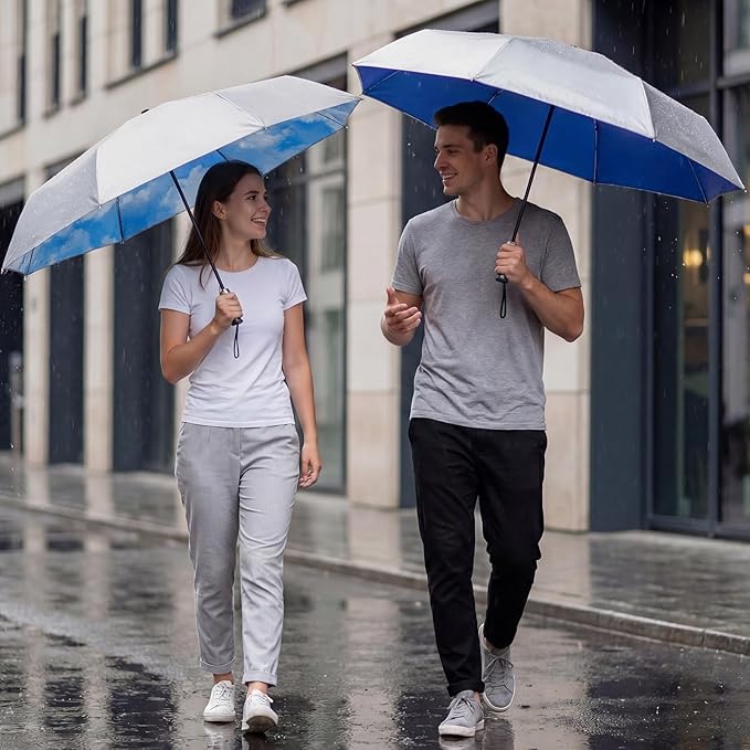 G4Free 46 Inch Mini Travel Umbrella with Retractable Handle, Pocket Size Umbrellas for Sun Rain. UV Protection UPF 50+, Small Compact Umbrella