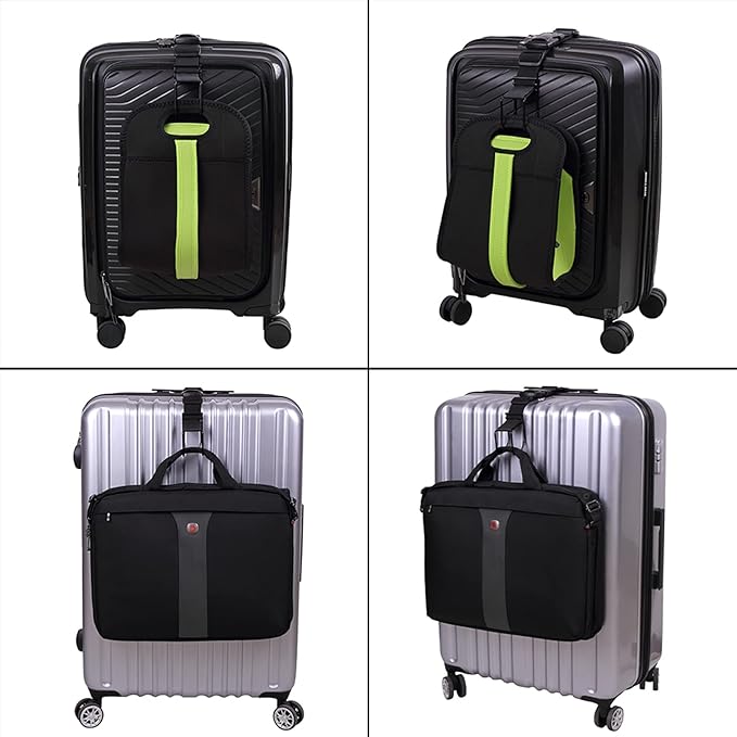 Vigorport Luggage Hook Strap,J Hook for add a Bag Luggage,Multi Adjustment Bag Strap Hook with Hands Free(Black-Large Size)