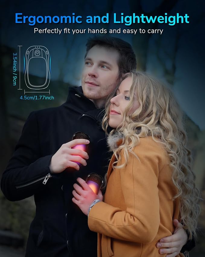 Hand Warmers Rechargeable 2 Pack, MKG Electric Hand Warmer, 24Hrs Long Lasting Reusable HandWarmers with 3 Levels Quick Heat, Portable Pocket Heater for Camping, Hunting, Golf, Women Wen Winter Gift