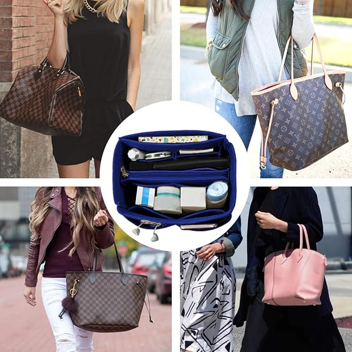 OMYSTYLE Purse Organizer Insert, Felt Tote Bag Organizer Insert with 5 Sizes, Handbag Dividers for Inside Purse, Compatible with Longchamp, Neverful, Speedy and More