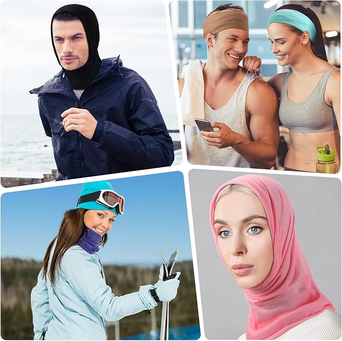 Jiuguva 26 Pcs Neck Gaiter Men Face Mask Headband Boho Head Wrap Headwear Bulk Hiking Seamless Neck Scarf Skull Bandana Women