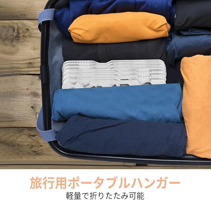Premium Travel Hangers 6 Pack Portable Folding Clothes Hangers - Super Bearing Collapsible Hanger Foldable Clothes Drying Rack for Travel, Indoor and Outdoor Use (6 Pack White)