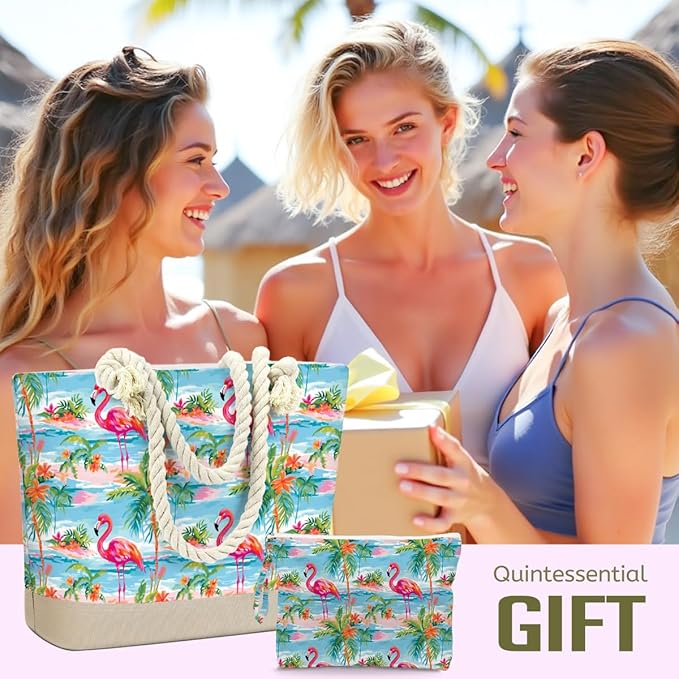 BELLOWDEER Beach Bags for Women, Wet Bag Cosmetic Bag for Beach Toiletries, Summer Travel Essentials, Gifts for Women