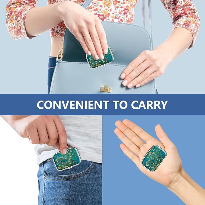 Pill Box 2 Compartment Small Pill Case,Portable for Pocket or Purse Pill Organizer Pill Container Holder to Hold Vitamins, Medication, Fish Oil and Supplements(36-Color Gradient