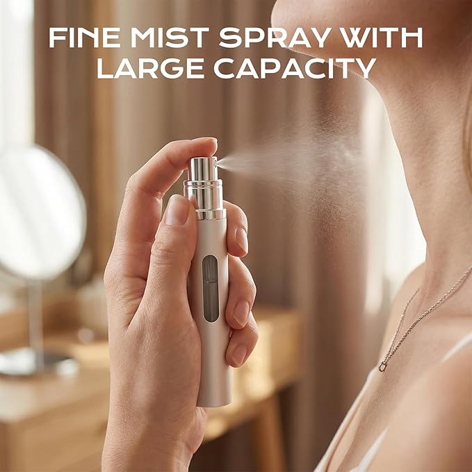3PCS 10ml Travel Perfume Atomizers, Refillable Portable Sprayer Bottles with Bottom-Filling for Fragrance, Perfect Travel Essentials for Men & Women.