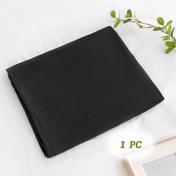 Stretchy Body Pillow Case Cover - Jersey Knit Long Pillowcase for Body Pillow, 1 Pack - Envelope Closure & Skin-Friendly, Soft and Breathable for Sleeping, 20"x54", Black