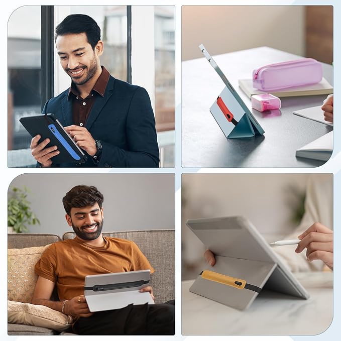 PATIKIL Stylus Holder for Tablet, Universal Pen Sleeve Retractable Stylus Pen Holder Elastic Pencil Pocket Case Protective Pouch for Tablet Case Notebook, Light Blue