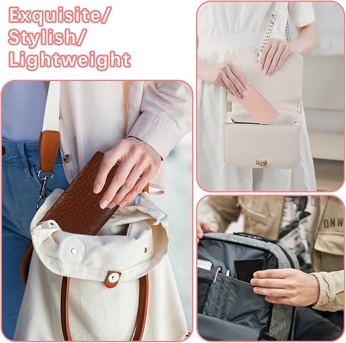 Squeeze Top Sunglass Pouch - Portable Sunglass Organizer Pouch Bags Soft PU Leather Glasses 2 Pack
