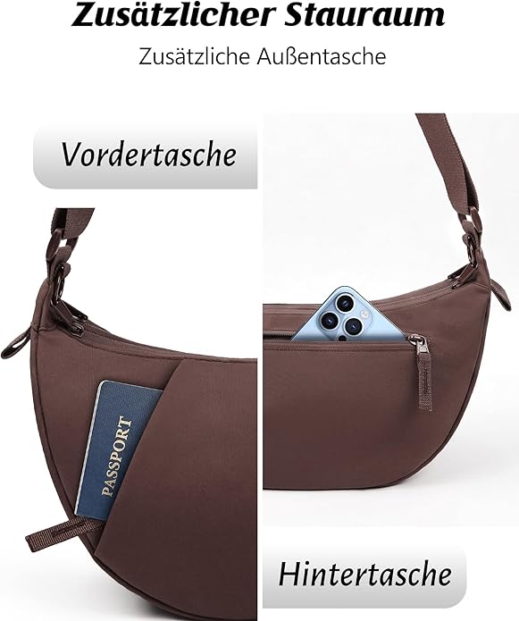 Crossbody Bag Lightweight Water Resistant Shoulder Bag Anti-Theft Handbag for Travel Daily Work Shopping
