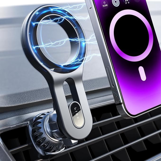 LISEN for MagSafe Car Mount, Magnetic Phone Holder for Car Vent Phone Mount, Air Vent Car Phone Holder Mount, Magnetic Car Phone Holder, Car Phone Holder Magnetic for iPhone 17 Pro Max Gift for Dad