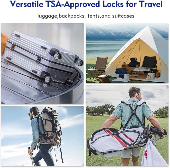 SURE LOCK TSA Approved Luggage Locks with Open Alert Indicator, 3 Digit Combination Cable Travel Lock for Suitcase, Backpack, Gym Locker, Toolbox & Travel Bag(Green 4 Pack)