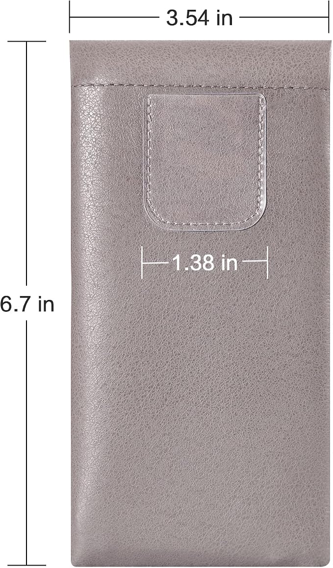 TRIUMPH VISION Squeeze Leather Sunglasses Pouch - 3 Pack Glasses Case Soft Eyeglass Sleeve Pouch Holder