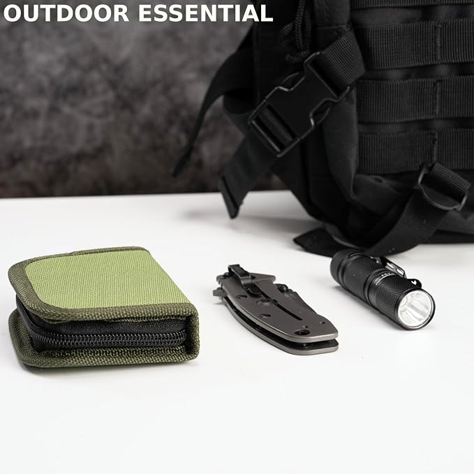 VEPKOIT Military Survival Sewing Kit, Portable Sewing Kit with Buttons for Men or Women, Small Repair Tools with Zipper Closure in Durable Nylon Case for Travel Field Emergency (Army Green)