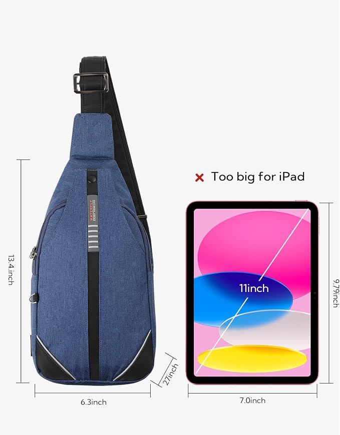 WATERFLY Mini Crossbody Sling Backpack Anti Theft Backpack for Traveling Chest Shoulder Bag